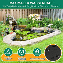 Lospitch Teichfolie HDPE Schwarz für Gartenteich und Wasserspeicher