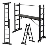 Lospitch Mehrzweckgerüst Aluminium 4 in 1 mit Plattform 2 Rollen bis 150 kg