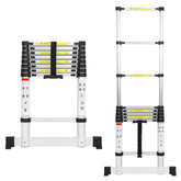 Lospitch Aluminium Teleskopleiter 2,6 bis 5m 150kg mit Stabilisator