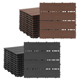 Lospitch WPC Terrassenfliesen 30x30 cm 11 Stück Klickfliesen für Balkon und Garten
