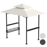 Lospitch BBQ Pavillon 238 x 148 x 250 cm mit Ablagen und Flaschenöffner Beige