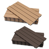 Lospitch WPC Klickfliesen 30x60 cm 6 Stück in Holzoptik für Balkon und Terrasse