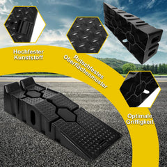 Lospitch Auto Auffahrrampen 2er Set 90 × 33 × 22 cm Kunststoff bis 2,5 t