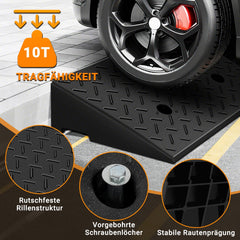 Lospitch Auffahrrampe 2er Set bis 10 t aus Gummi für Auto und Motorrad