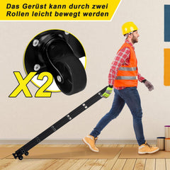 Lospitch Mehrzweckgerüst Aluminium 4 in 1 mit Plattform 2 Rollen bis 150 kg