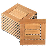Lospitch Holzfliesen 30 x 30 cm im Schachbrettmuster für Terrasse