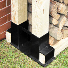 Lospitch Brennholz Stapelhalter 4er Set Stahl für Kaminholz Lagerung