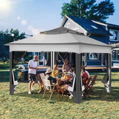 Lospitch Gartenpavillon 3,3x3,3 m mit Moskitonetz für 2-4 Personen