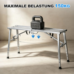 Lospitch Arbeitsplattform aus verzinktem Stahl Höhenverstellbar 56–80 cm bis 150 kg