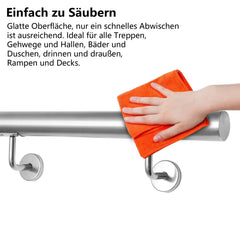 Lospitch Edelstahl Handlauf Ø42mm 50 bis 200cm Wandhandlauf für Treppen Innen und Außen
