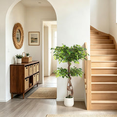 Lospitch Künstlicher Ficus 120/150 cm mit Topf für Wohnzimmer und Büro