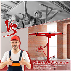 Lospitch Plattenheber 140 bis 325cm Höhenverstellbar 68kg für Trockenbau Deckenmontage