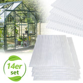 Lospitch Doppelstegplatten Gewächshausplatten 4mm 14 Stück