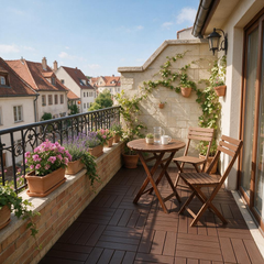 Lospitch Terrassenfliesen Kunststoff 30x30 cm Klickfliesen für Balkon und Terrasse