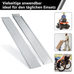 Lospitch Auffahrrampen 2er Set 160 cm aus verzinktem Stahl bis 400 kg