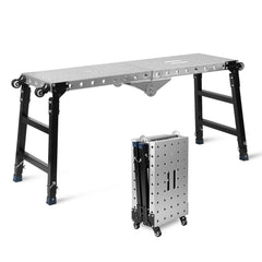 Lospitch Arbeitsplattform aus verzinktem Stahl 120 × 36 cm Höhenverstellbar 60–90 cm bis 500 kg