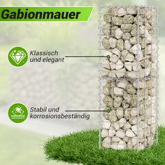 Lospitch Gabionen 100x30x30 cm verzinkt 2 Stück für Gartenmauer