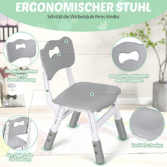 Lospitch Kindertisch 60/80/120 cm höhenverstellbar mit Stühlen für Kinderzimmer