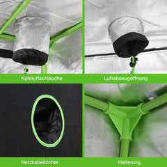 Lospitch Growbox Growzelt 600D Oxford Lichtdicht Wasserdicht mit Sichtfenster