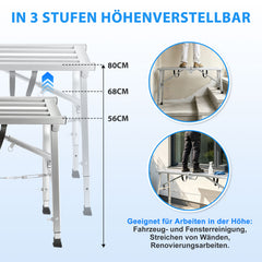 Lospitch Arbeitsplattform aus verzinktem Stahl Höhenverstellbar 56–80 cm bis 150 kg