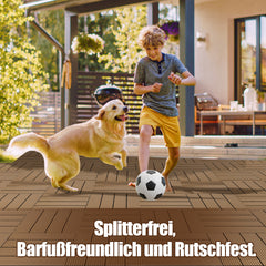 Lospitch WPC Terrassenfliesen 30 x 30 cm für Balkon und Terrasse