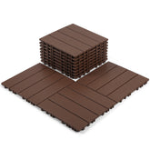 Lospitch Terrassenfliesen Kunststoff 30x30 cm Klickfliesen für Balkon und Terrasse