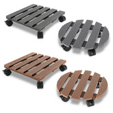 Lospitch WPC Pflanzenroller 30 x 30 cm für Blumentöpfe