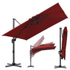 Lospitch Ampelschirm 3x3m 360° drehbar UV50+ für Garten und Terrasse
