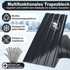 Lospitch Trapezbleche 12 Stück 115 x 45 cm Anthrazit für Dach und Überdachung