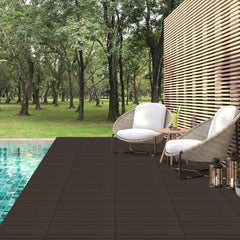 Lospitch WPC Klickfliesen 30x60 cm 6 Stück in Holzoptik für Balkon und Terrasse