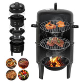 Lospitch Smoker Räucherofen 3 in 1 Grill Ø40×80 cm mit Thermometer