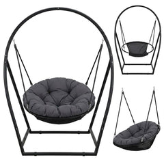 Lospitch Hängesessel mit Gestell, 100 cm Sitzfläche, bis 150 kg für Garten und Terrasse