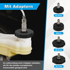 Lospitch Bremsenentlüftungsgerät 3L mit 1L Auffangbehälter 4 Adaptern und Manometer