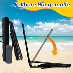 Lospitch klappbare Hängematte mit Metallgestell für Garten und Camping