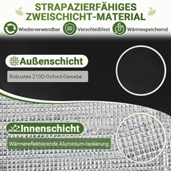 Lospitch Winterschutz für Pflanzkübel Ø45/65 cm 2er Set mit Reißverschluss