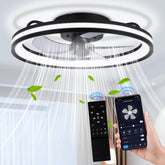 Lospitch LED Deckenventilator mit Licht Ø50 cm 6 Stufen Fernbedienung