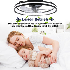 Lospitch LED Deckenventilator mit Licht Ø50 cm 6 Stufen Fernbedienung