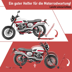 Lospitch Motorradständer Set vorne hinten 300 kg verstellbar mit Rollen