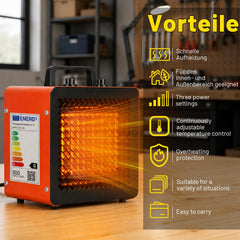 Lospitch Bauheizer 2000/3000W mit Thermostat und Kaltluftfunktion