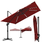Lospitch Ampelschirm 3x3m 360° drehbar UV50+ für Garten und Terrasse