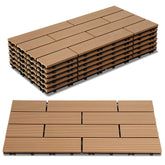 Lospitch WPC Balkonfliesen 30x60 cm Teak Klicksystem für Terrasse und Garten