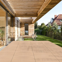 Lospitch WPC Klickfliesen 30x60 cm 6 Stück in Holzoptik für Balkon und Terrasse