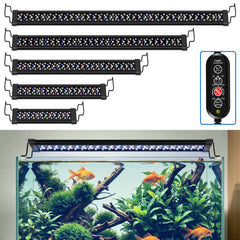 Lospitch LED Aquarienbeleuchtung 12–36W mit 4/8/12H Timer IP66 für 30–120 cm Becken
