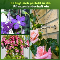 Lospitch Edelstahl Rankhilfe 12 m Set für Kletterpflanzen