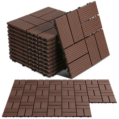 Lospitch Klickfliesen Kunststoff 30x30 cm für Balkon Terrasse Pool