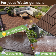 Lospitch Klickfliesen Kunststoff 30x30 cm für Balkon Terrasse Pool