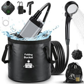 Lospitch Campingdusche mit 6000 mAh Akku und 20 L Falteimer