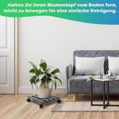 Lospitch WPC Pflanzenroller 30 x 30 cm für Blumentöpfe