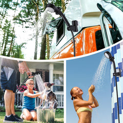 Lospitch Campingdusche mit 6000 mAh Akku und 20 L Falteimer