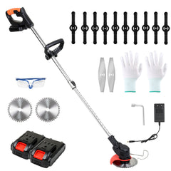 Lospitch Akku Rasentrimmer 2 in 1 mit 2 Akkus